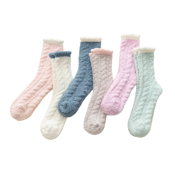 Kingdushi 6Pairs Fluffy Fuzzy Plush Winter Socks for Winter Sleep &amp; Home