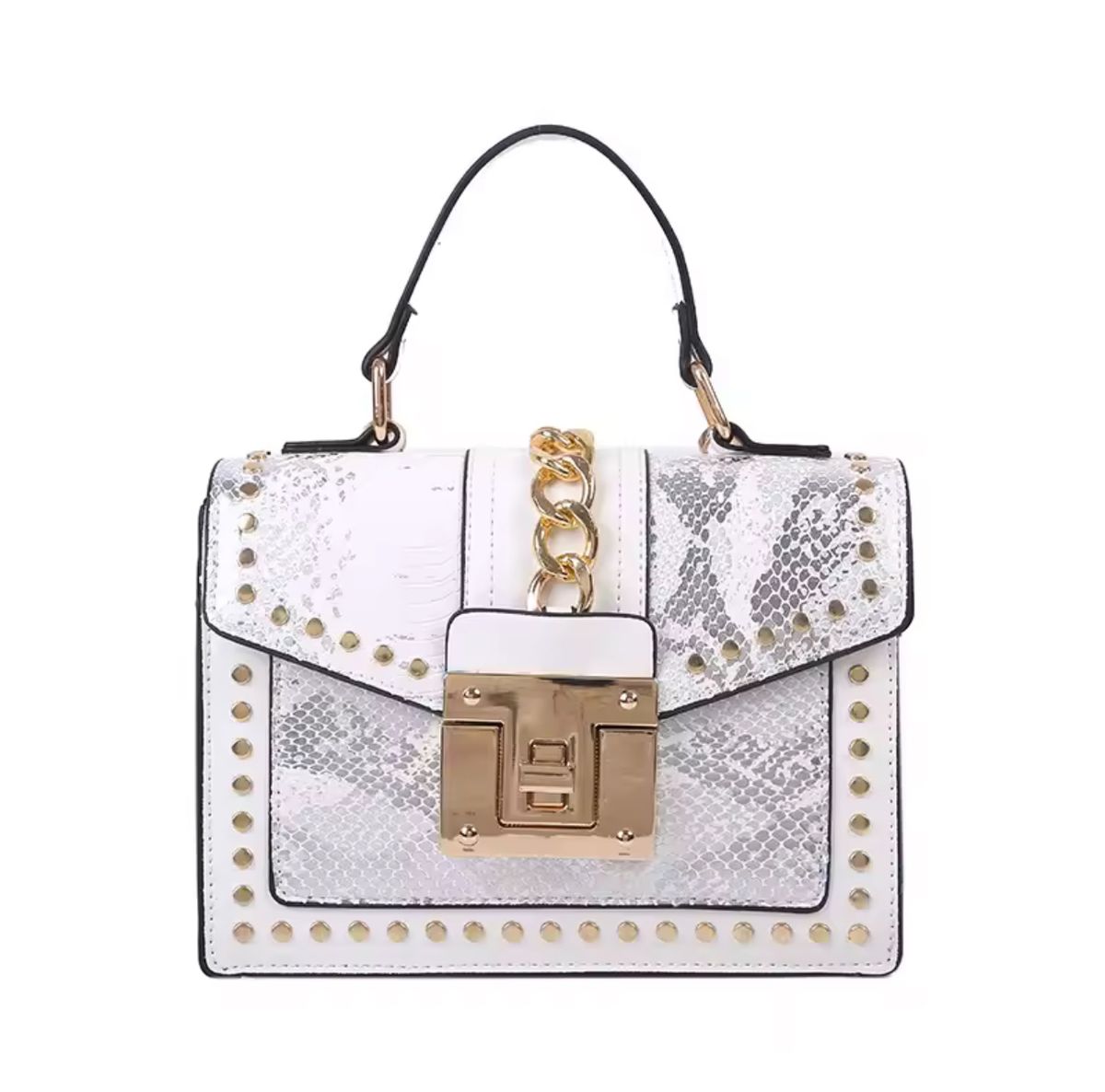 Elegant Snakeskin Print Handbag for Women