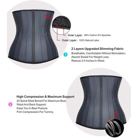 Unicoo Breathable Latex Waist Corsets Cincher Hourglass Body