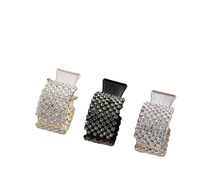 Small Rhinestone Hair Clips - 3-Piece