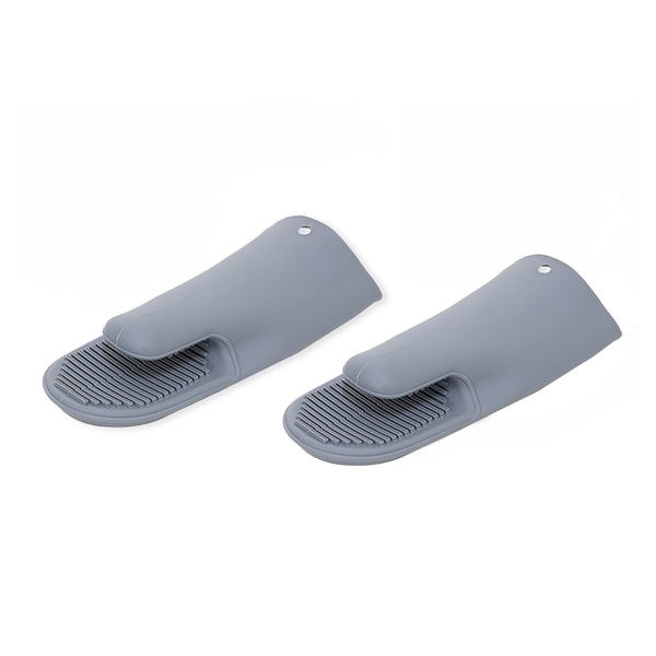 2 Pieces Of Silicone Kitchen Oven Mitts - Grey