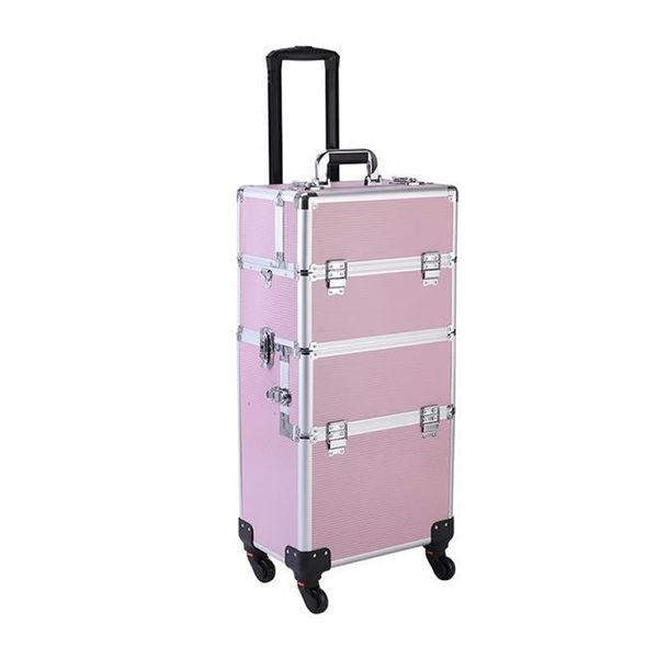 3 in 1 Professional Aluminum Rolling Makeup Trolley Case