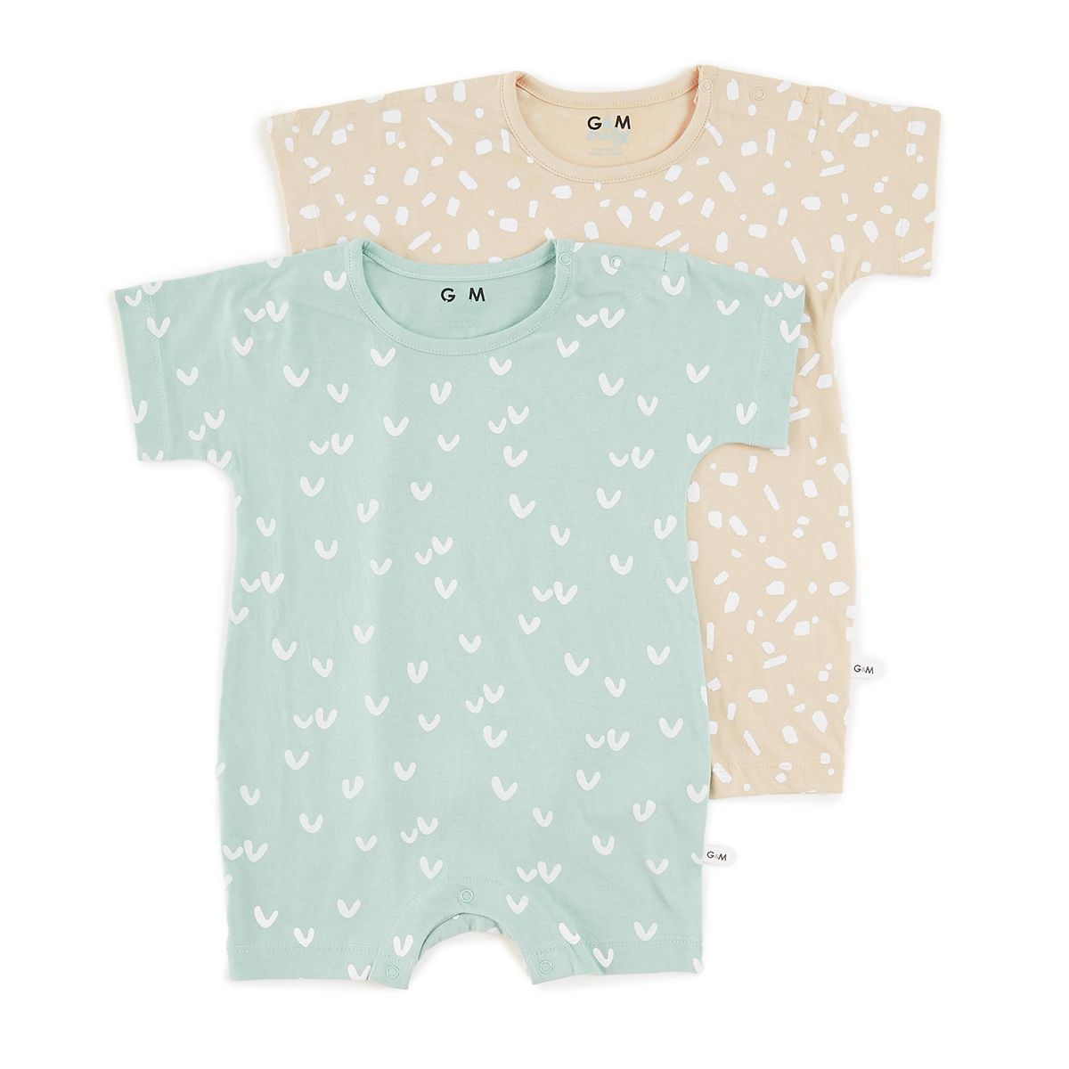 & Mason Baby 2 Piece 160GSM Cotton Romper Set Sage Shop