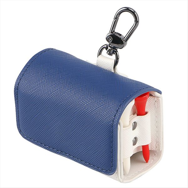 Golf Ball Bag Pouch Color-Blocked Tees Holder Dark Blue