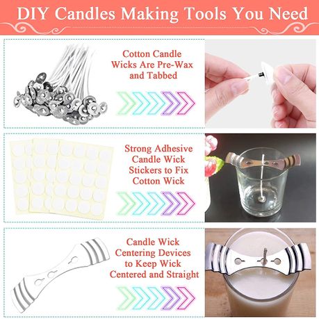 New DIY Handmade Candle Set With Cotton Core Holder Candle Making Kit  Pouring Pot Wicks Sticker DIY Candle Fixator Craft Tools