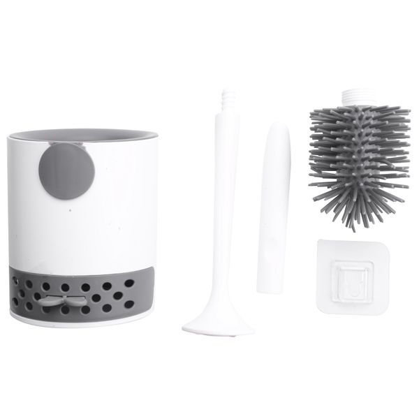 Toilet Brush with Holder Silicone Toilet Bowl Cleaning Brush and Holder Set