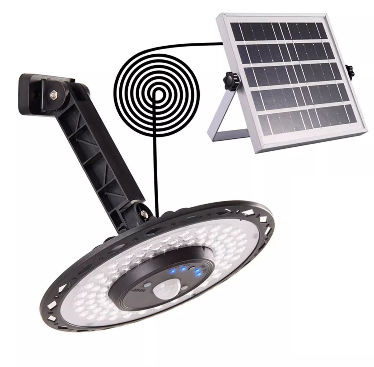 1200LM Solar Shed Light With Motion Sensor & Remote, 5 Modes, 5M Cable