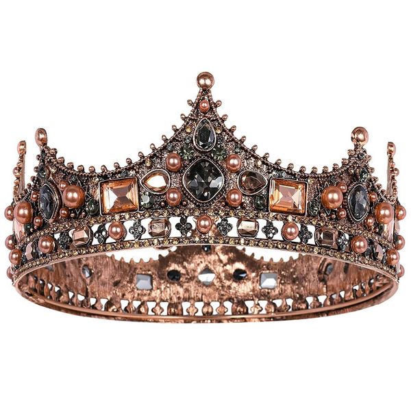 Crowns for Men - Baroque Rhinestone Crown, for Theater Prom Party