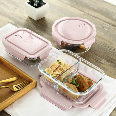 Glass Meal Prep Containers 3 Compartment (950 ML) - Glass Lunch