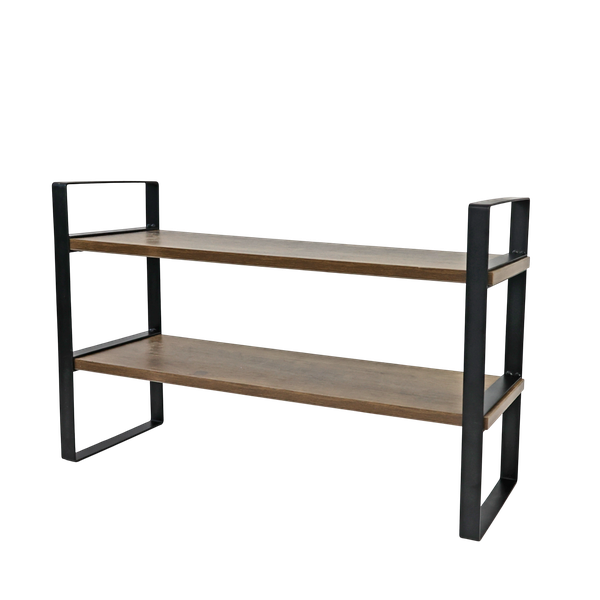 Modern Industrial Standing 2 Tier Shelf Unit