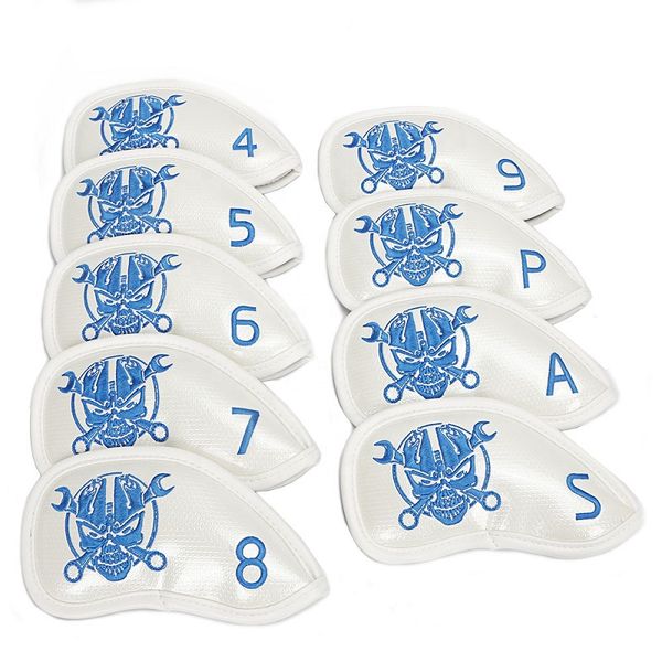 Michris White Skull Iron Covers - Hook and Loop Iron Covers