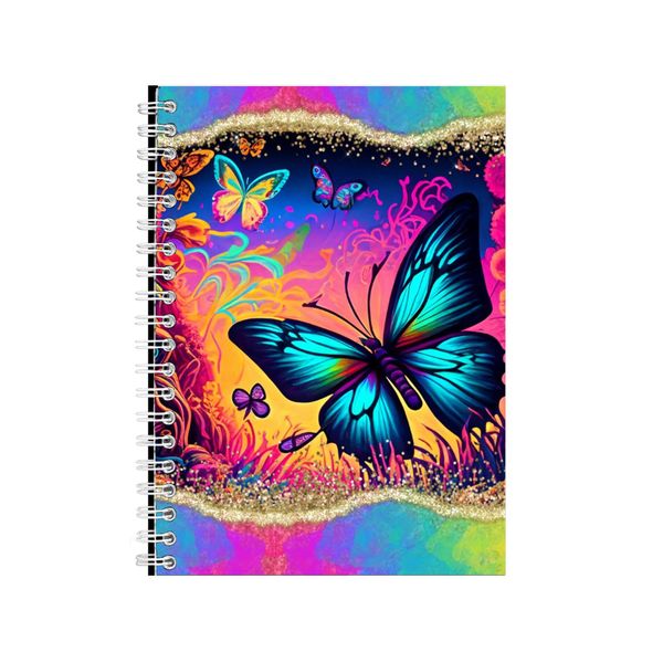 Butterfly Neon Notebook Gift Idea Writing Book Notepad Pad 70