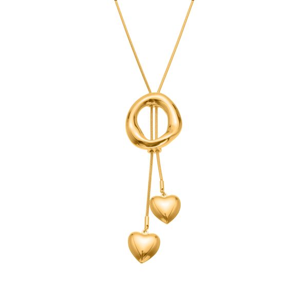 Long Irregular Hoop Pull-heart Tassel Sweater Chain, Fashion Necklace