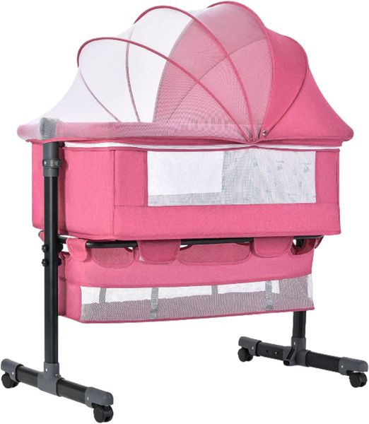 Arole Travel Crib with Adjustable Bassinet, Side Bed &amp; Mesh arole
