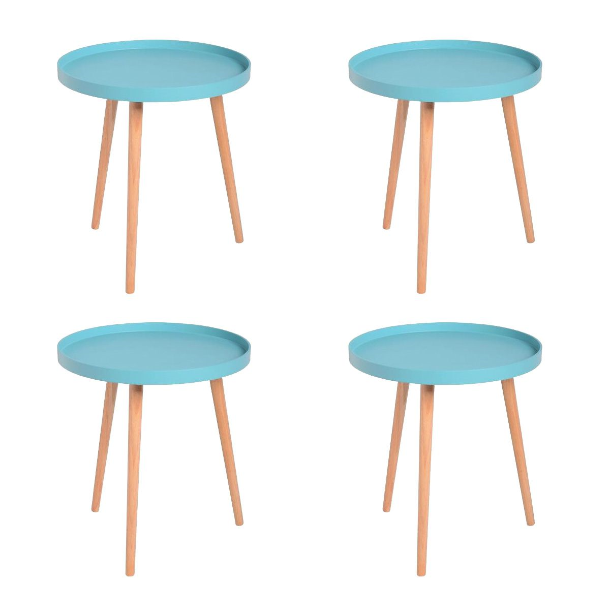 4 Pcs Wooden Stylish Round Coffee Table Buy Online in South Africa