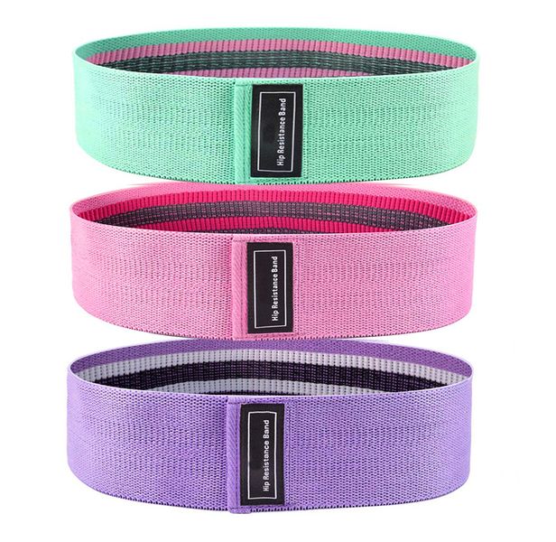 Set of 3 Hip Resistance Exercise Bands Includes Mesh Carry Bag