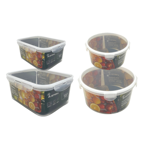 Set of 4 Leak Proof Clip Seal Containers