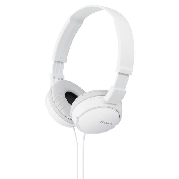 Sony MDR-ZX110 3.5mm Headphones - Foldable On-Ear, White