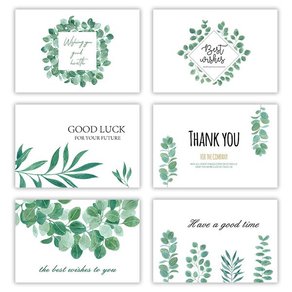 6 Pack Greenery Thank You Cards Greeting Cards Blank Note Cards