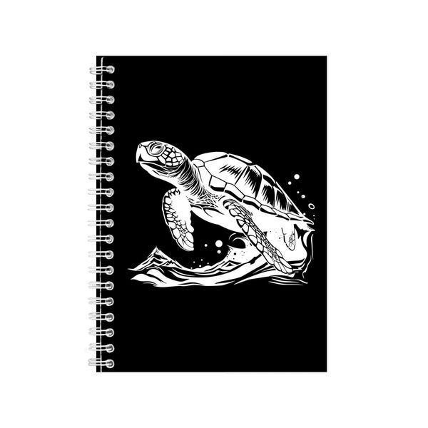 Waves A5 Notebook Spiral Lined Trendy Notepad Turtle Idea 386