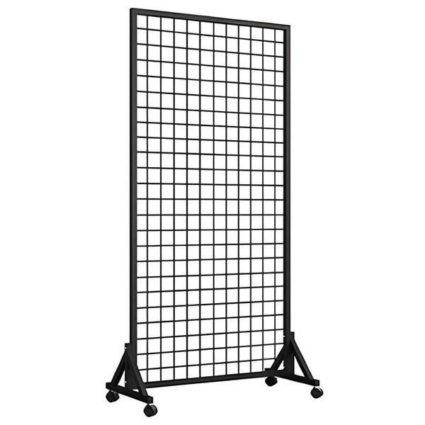 Craft Metal Gridwall Panel Display Rack With Wheels &amp; 40 Piece Hook - 200cm