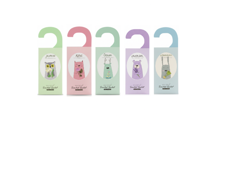 Assorted Scented Sachets 5 Pack Ocean, Jasmine, Rose, Lemongrass &amp; Lavender