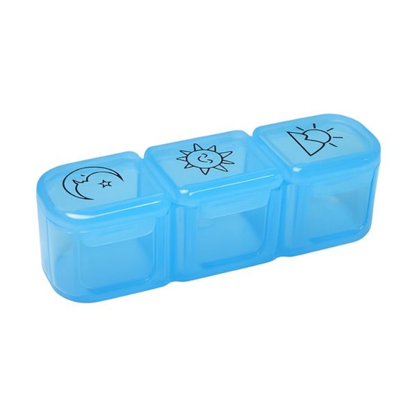 Three-Compartment Medicine Box - Blue