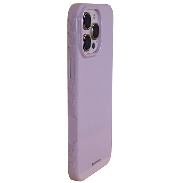 Lilac Heart-Embossed Phone Case - Compatible With IPhone