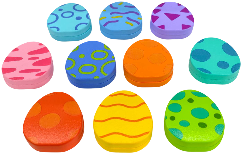 Wooden Dinosaur Egg Matching &amp; Sorting Puzzle Toy 10-Piece