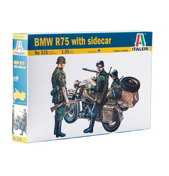 Italeri 1/35 BMW R75 with Side Car Plastic Model Kit