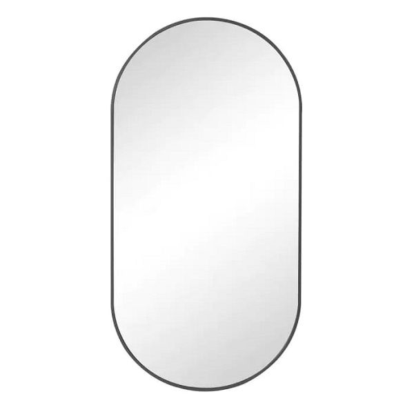 Oval Mirror - Black Frame - 500mm X 1000mm