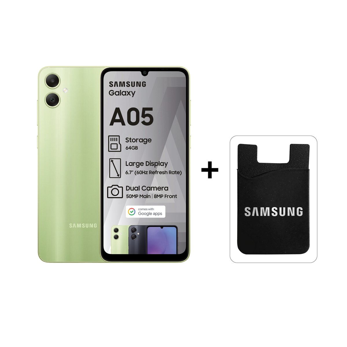 Samsung Galaxy A05 64GB LTE Dual Sim - Light Green + Samsung Card Holder