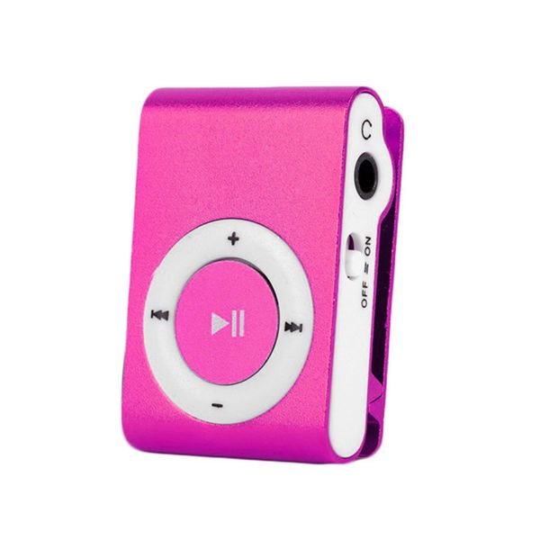 Mini Mp3 Player With Clip For Sports - Pink