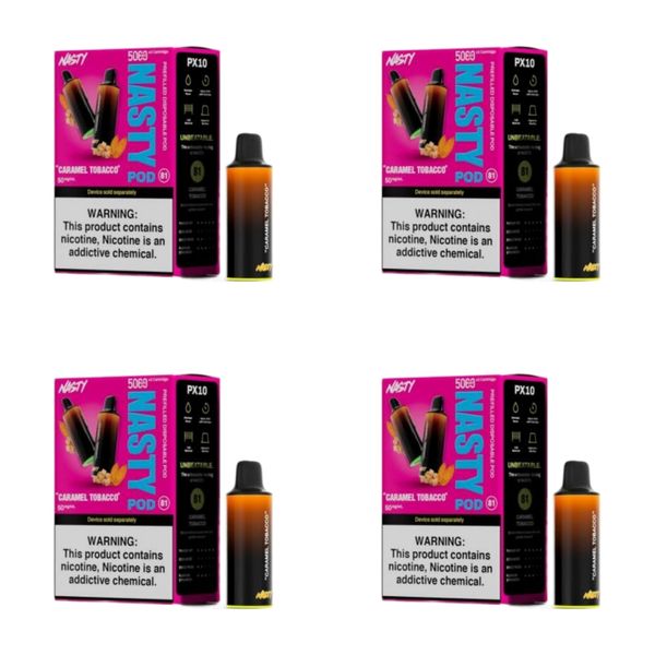Nasty PX10 Disposable Pods - Caramel Tobacco (4 Boxes- 8 Pods)