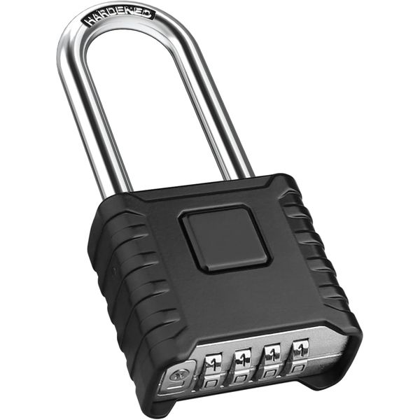 2.3-inch Long Shackle Combination Lock Large Heavy Duty Outdoor Padlock