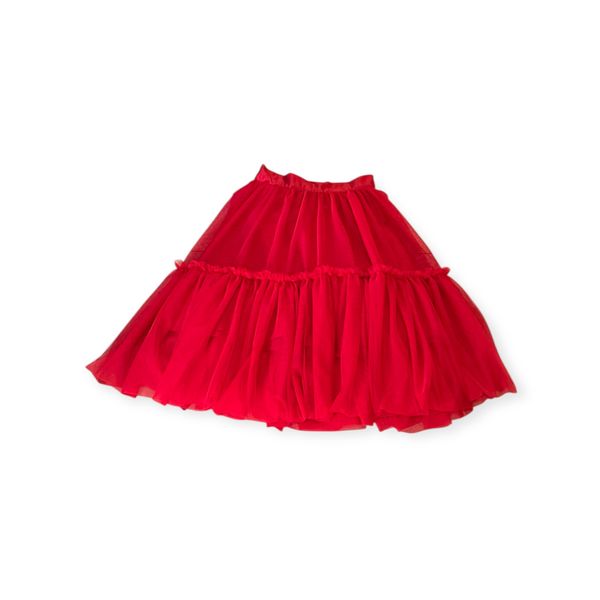 Dubis one size fits all Red Tutu, Tulle Skirt with satin Lining and Belt.