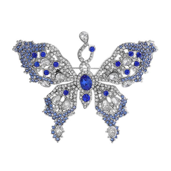 Blue Crystal Butterfly Brooch image