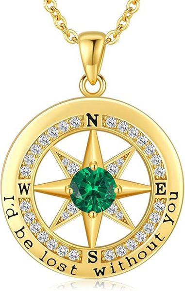 Necklace Gift for Wife -Compass Jewelry for Women Anniversary Birthday Gift