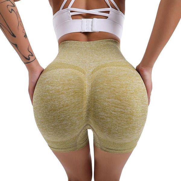 Gym Shorts for Women - High Waisted - Butt Lifting Yoga Pants - Mustard