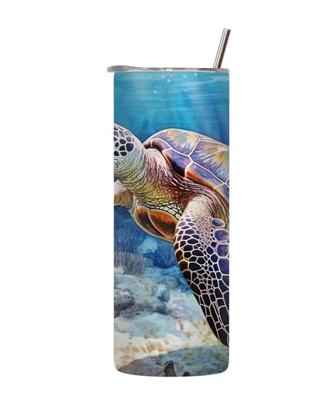 Turtle_1 20 Oz Tumbler with Lid Straw Trendy Ocean Graphic Sea Life Gift172