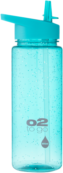 O2 Glitter 600ml Water Bottle