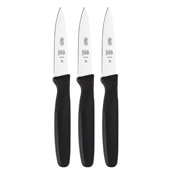 Mercer Culinary Millennia Slim Paring Knives 7cm, Set of 3 - Black