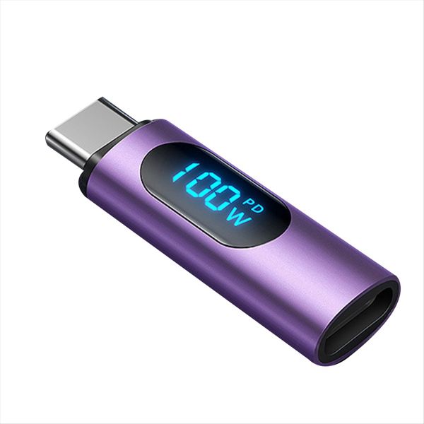 Converter Pd100W Fast Charging Digital Display Speed Converter Purple
