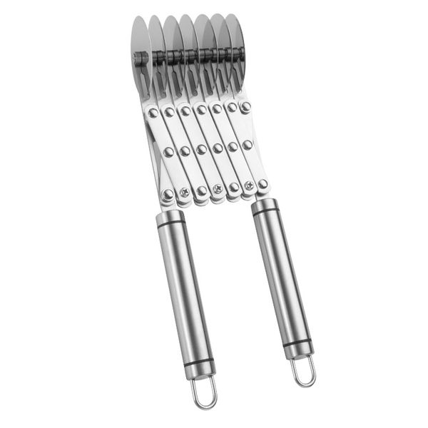 Adjustable Stainless Steel Multi-Wheel Pastry and Pizza Cutter for Baking