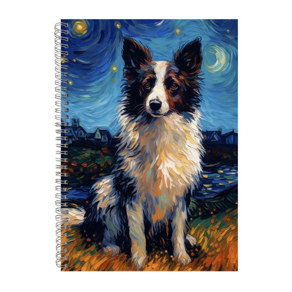 BORDER COLLIE 2 Starry Night Notebook Dog Gift Idea Notepad Pad 108