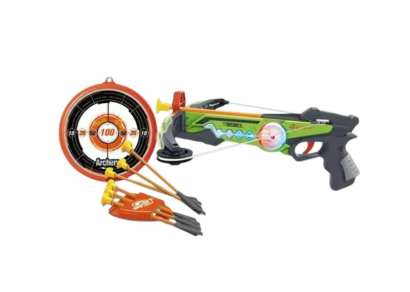 Kids-Up Light Up Green &amp; Grey CrossBow Archery Indoor/Outdoor Set