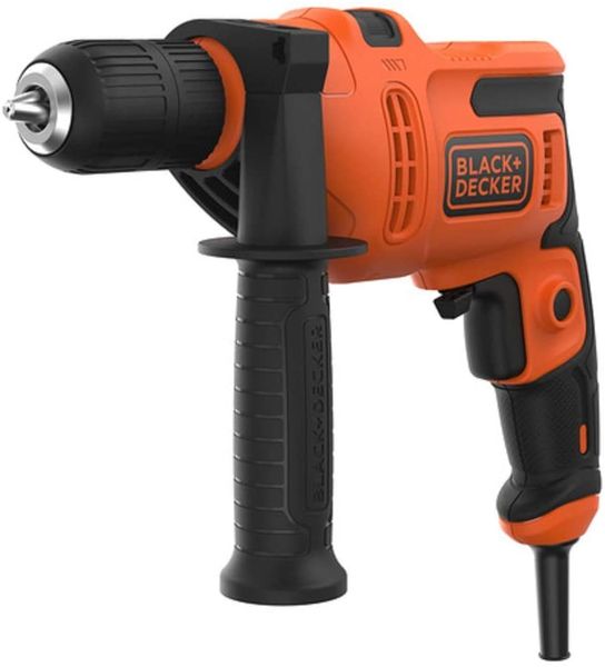 Black+Decker 500W Corded Hammer Drill Power Tool with Side Handle