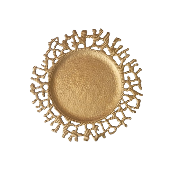 Stylish Gold Plastic Charger Plates - 25 Piece