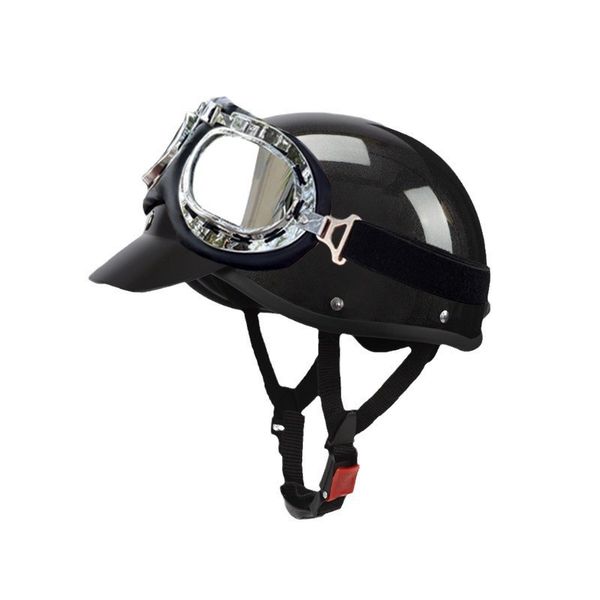 Vintage Riding Helmet with Harley Goggles