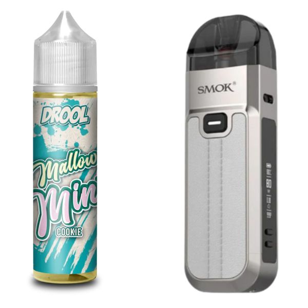 Smok Nord 5 Kit Leather Series - MMF Juice Combo (Mallow Mint &amp; Grey)